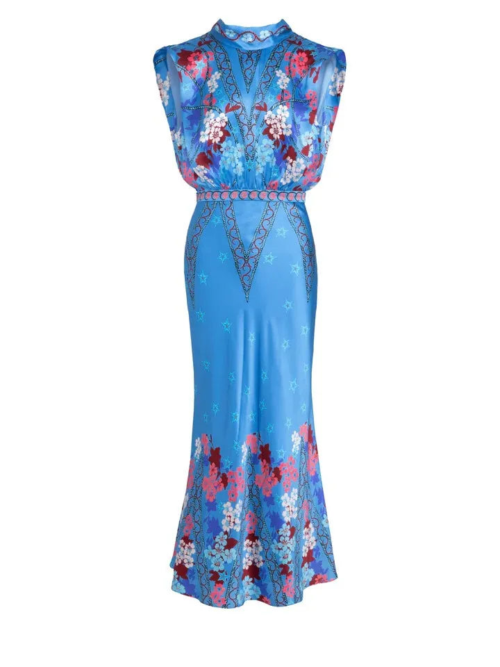 Fleur Midi Dress - Sky