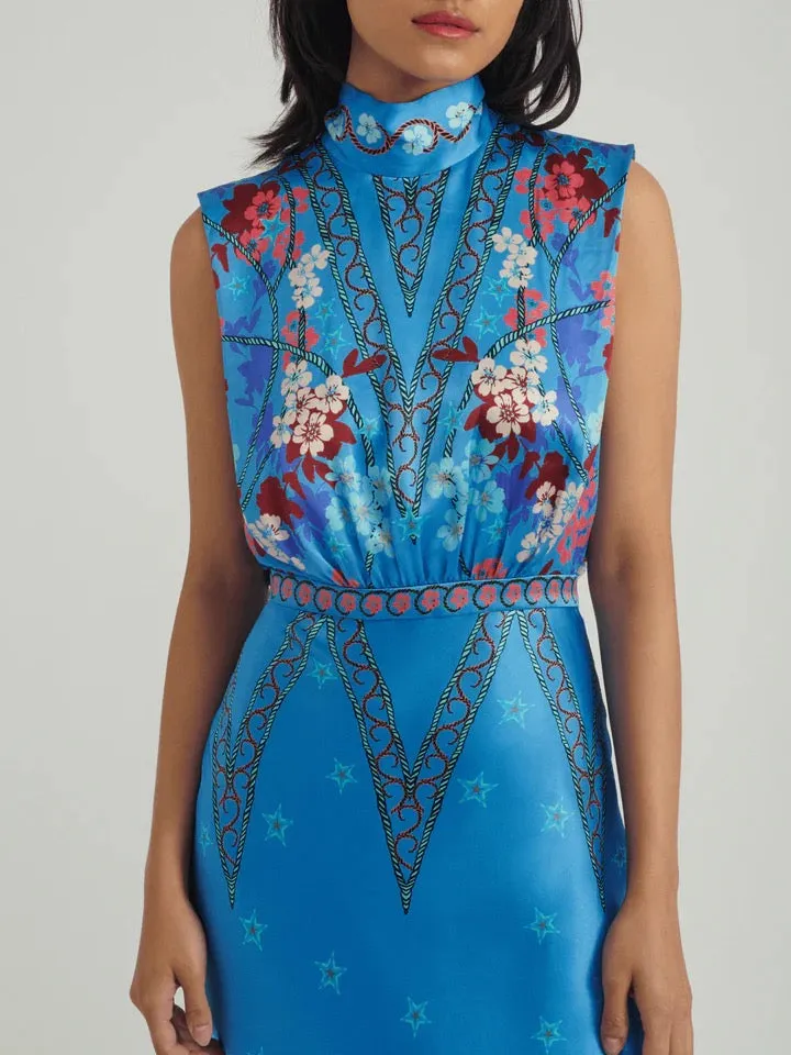 Fleur Midi Dress - Sky