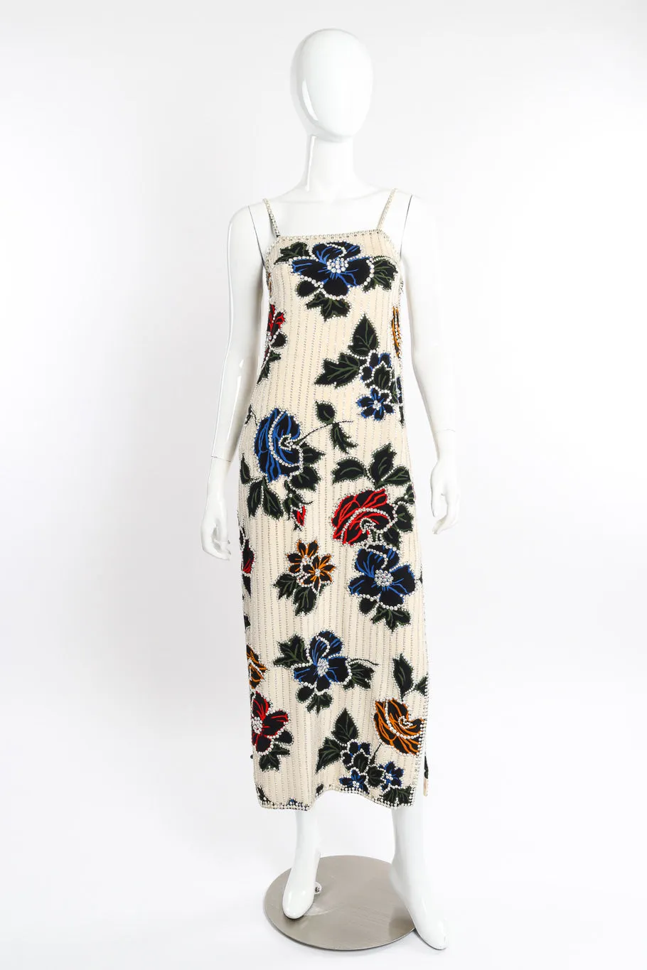 Floral Crystal Sequin Gown