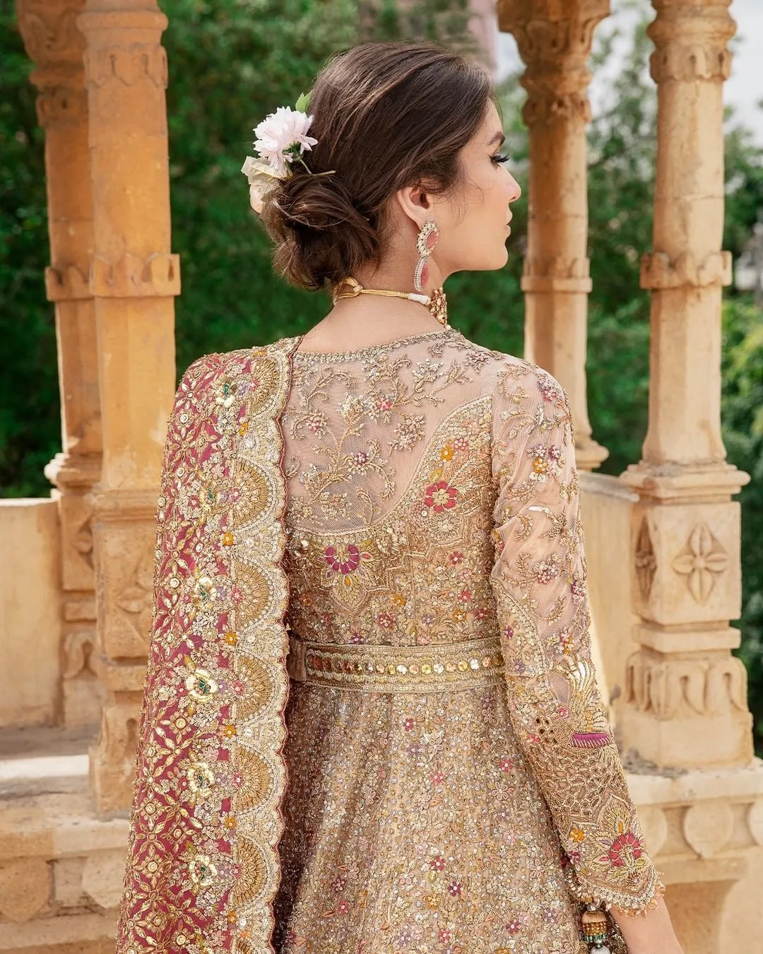 Front Open Gown Pakistani with Bridal Lehenga Dress