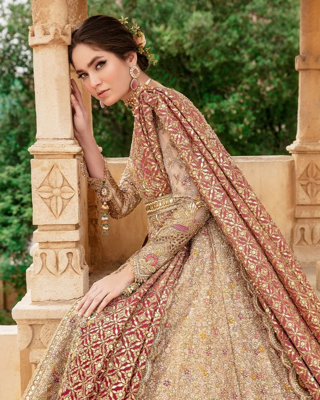 Front Open Gown Pakistani with Bridal Lehenga Dress