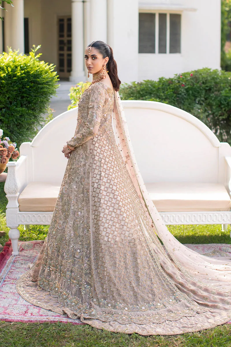 Front Open Pakistani Bridal Gown with Lehenga Dress