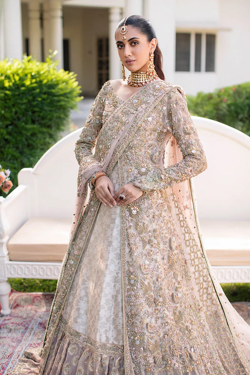 Front Open Pakistani Bridal Gown with Lehenga Dress