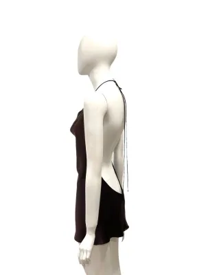 F/W 2002 Dolce & Gabbana Brown Satin Micro Mini Dress NWT