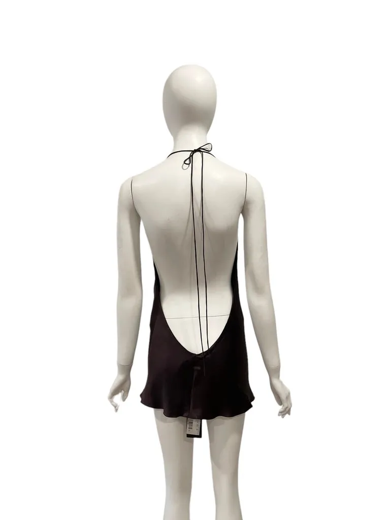 F/W 2002 Dolce & Gabbana Brown Satin Micro Mini Dress NWT