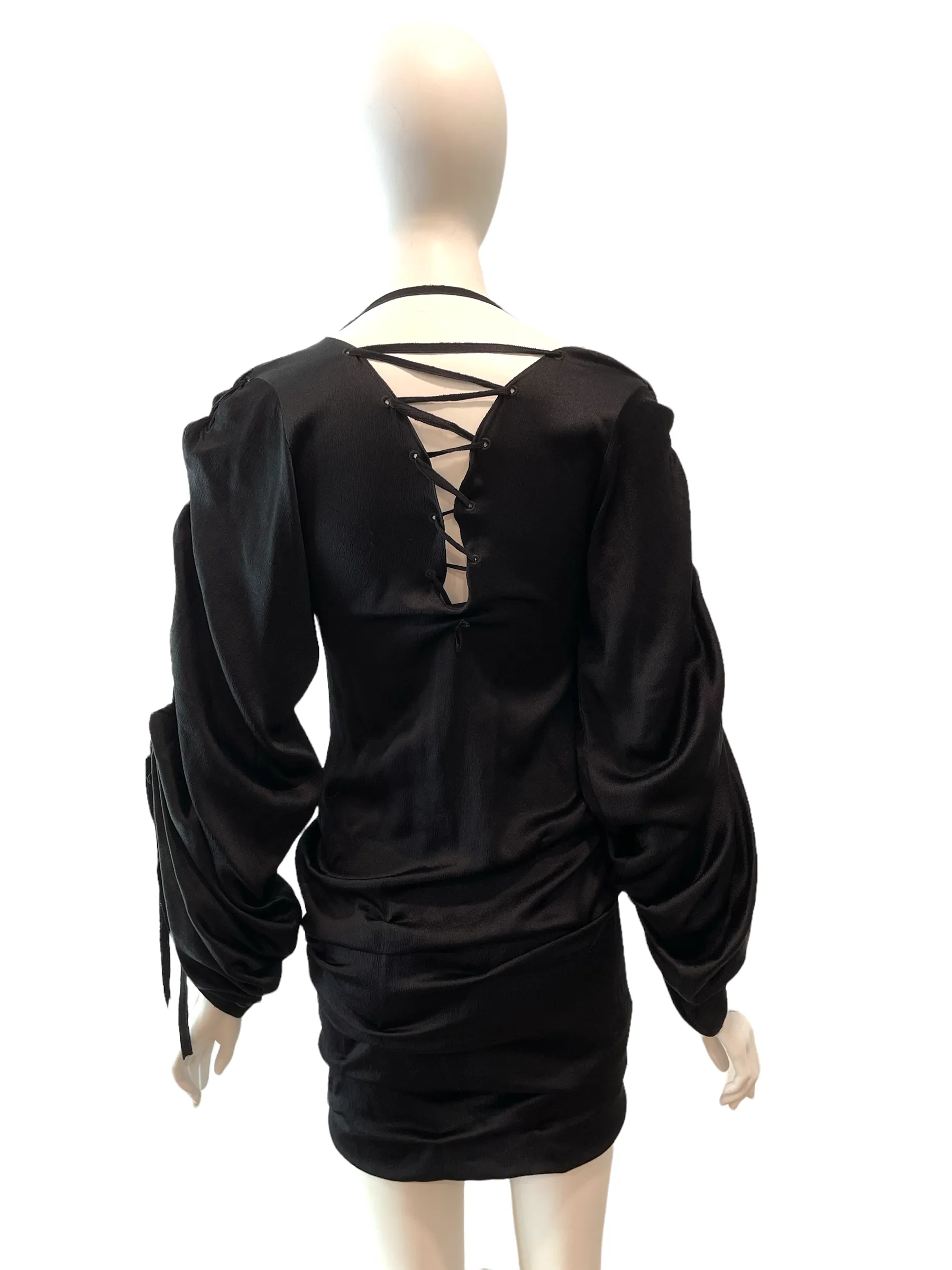 F/W 2002 GUCCI by Tom Ford Black Silk Lacing Mini Dress