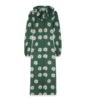 Gillian Flouncy Dress In Green Daisy
