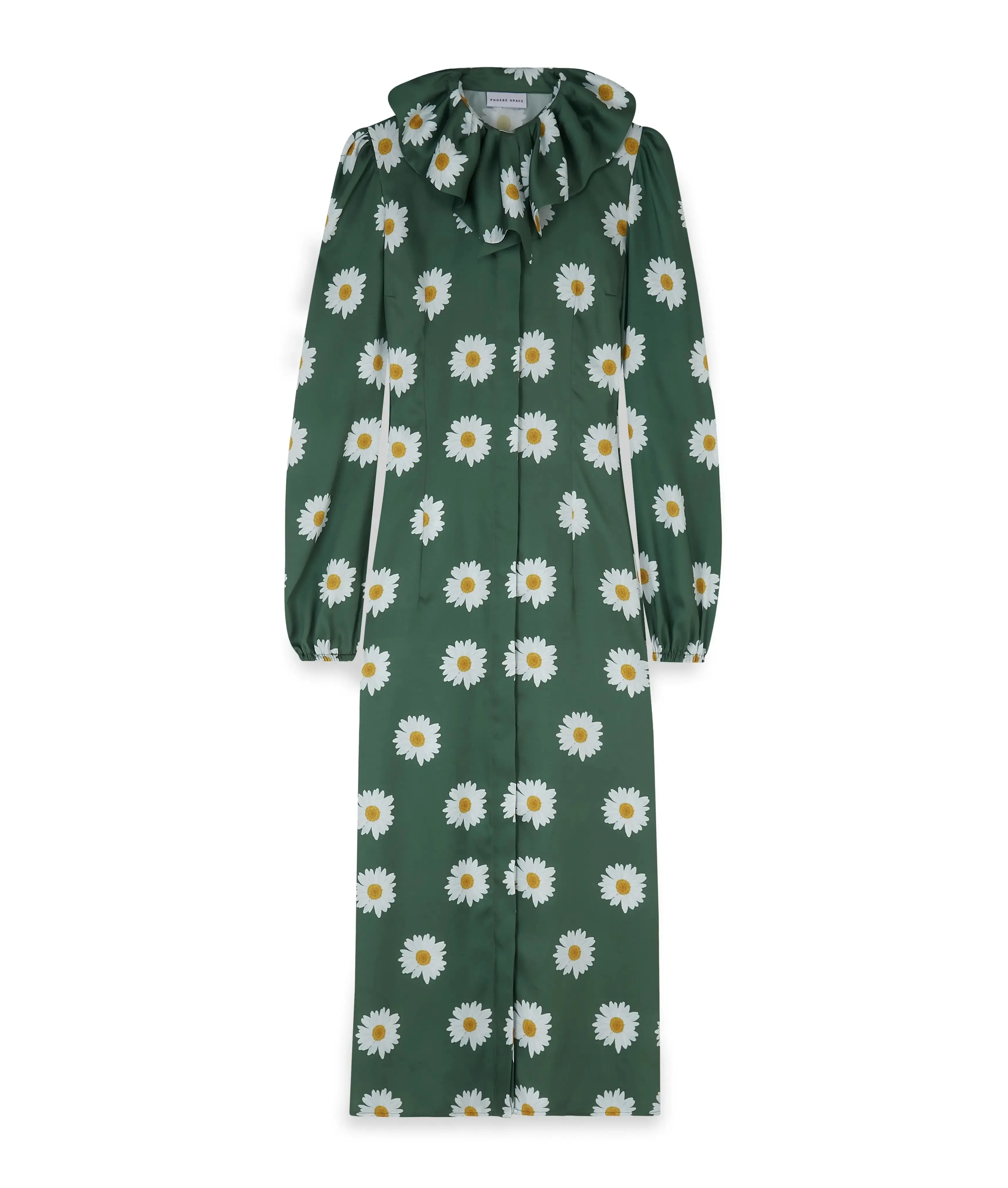 Gillian Flouncy Dress In Green Daisy