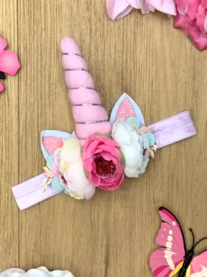 Girls Flower Unicorn Headband