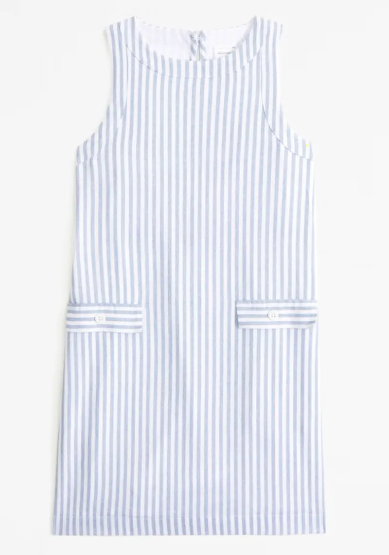 Girls Linen High Neck Dress