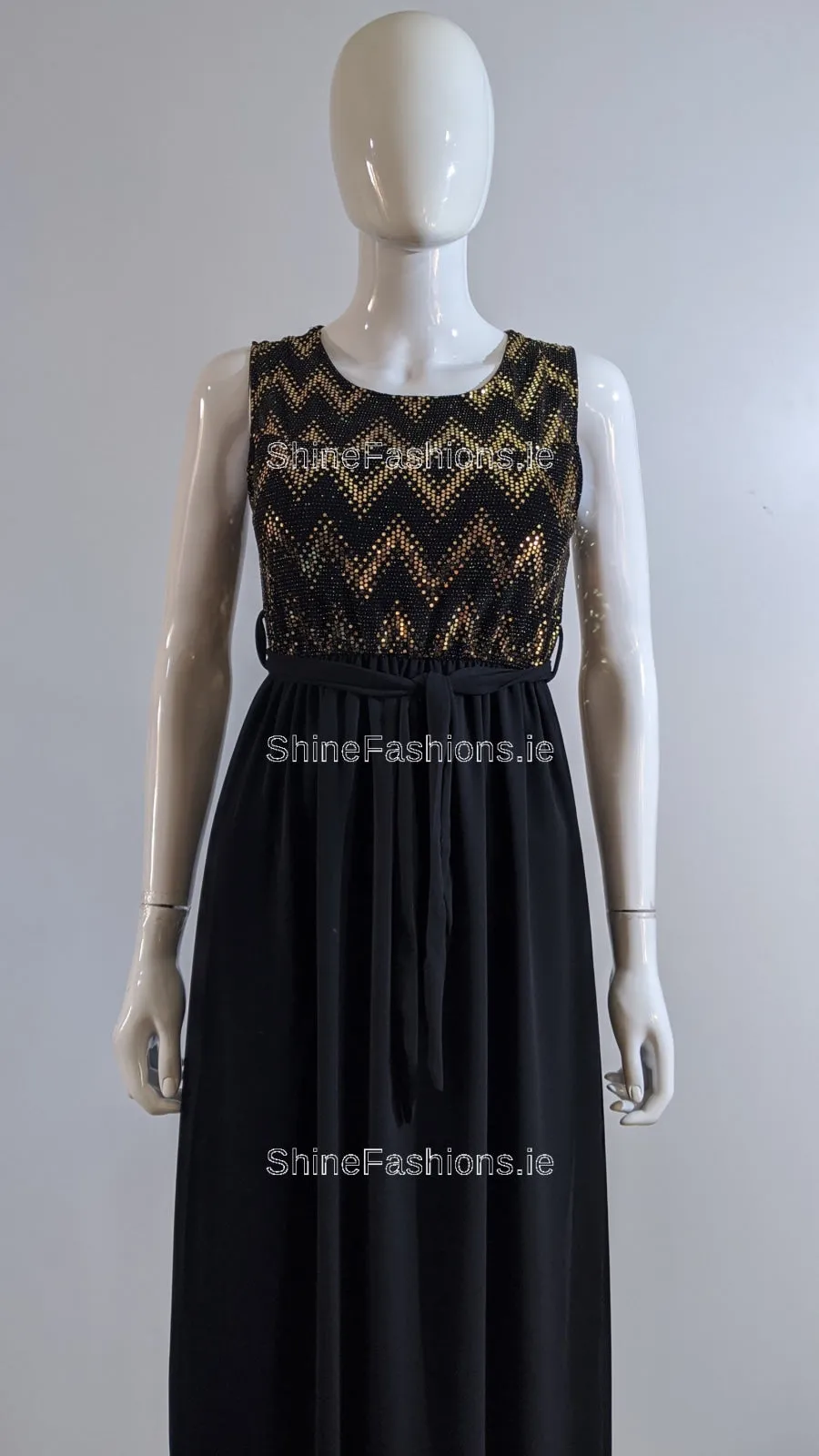 Gold Sparkle Glitter Long Dress