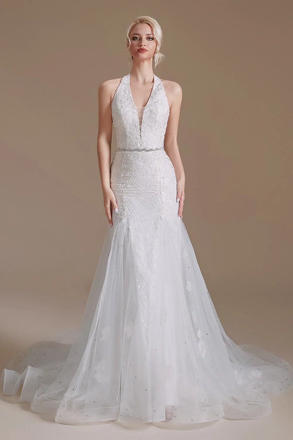 Gorgeous Mermaid Lace Off The Shoulder Tulle Wedding Dresses