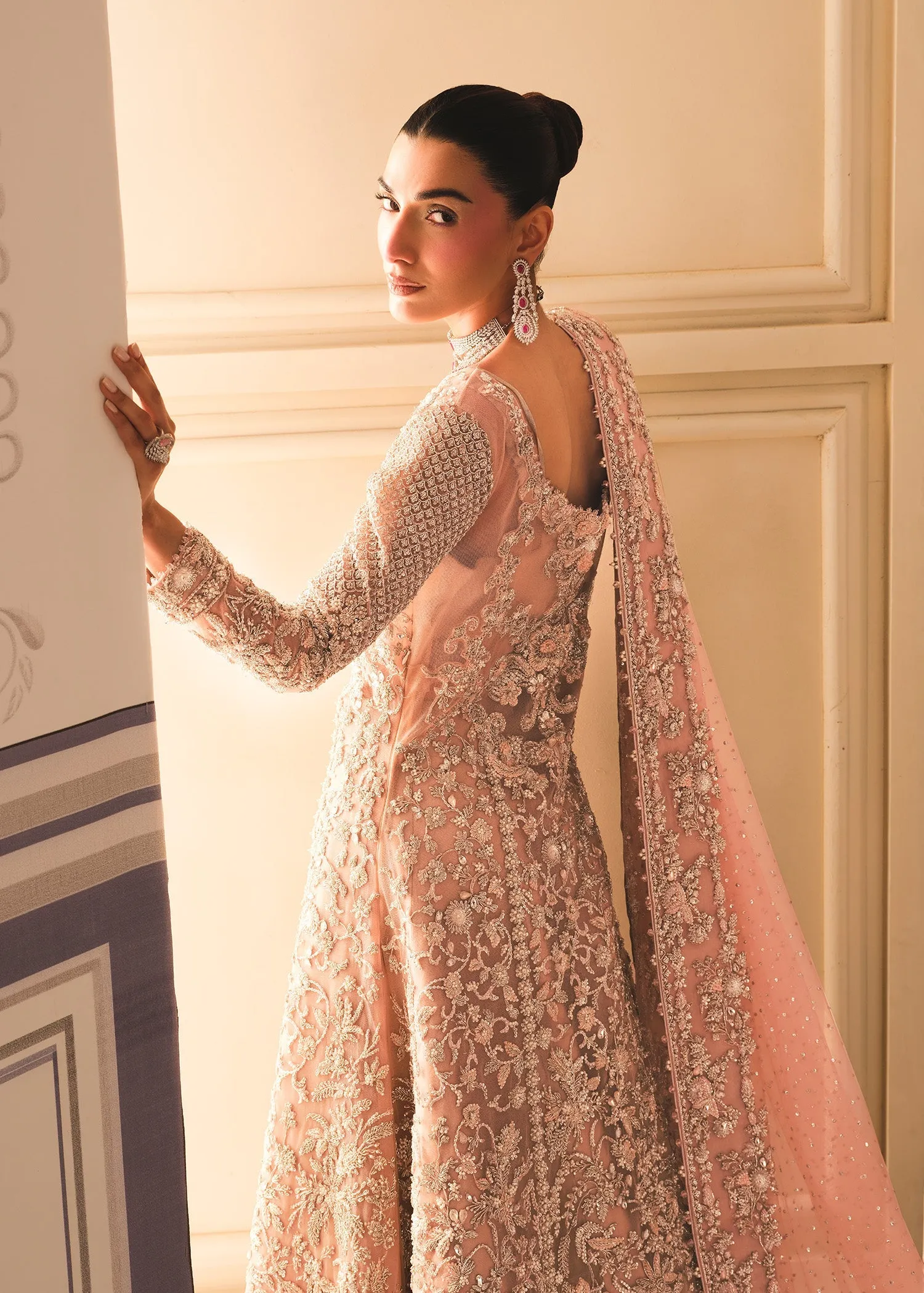 Gown Lehenga and Dupatta Style Pakistani Bridal Dress