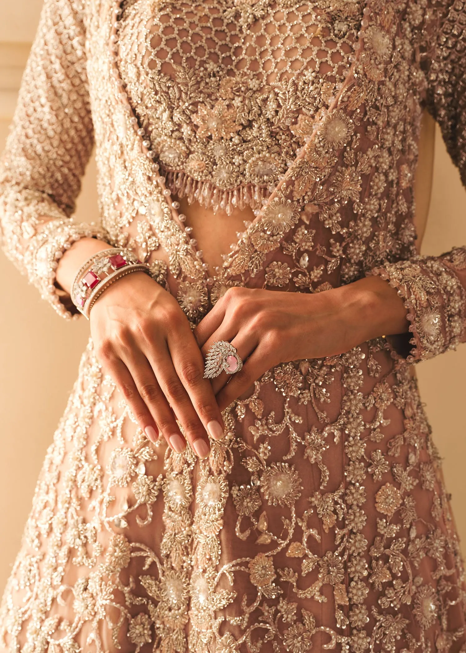 Gown Lehenga and Dupatta Style Pakistani Bridal Dress