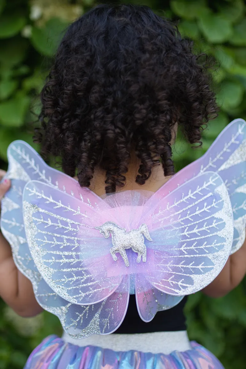 Great Pretenders Magical Unicorn Skirt & Wings, Pastel, Size 4-6
