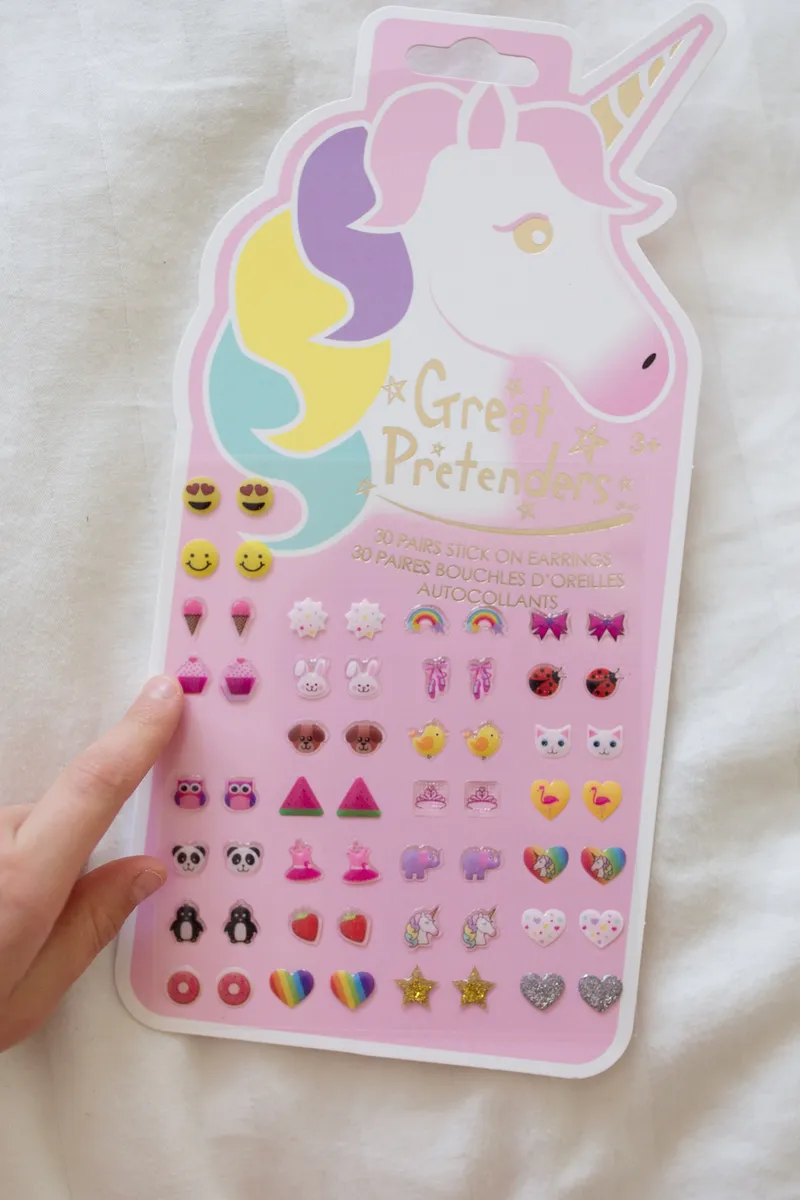 Great Pretenders Unicorn Sticker Earrings, 30 Pairs