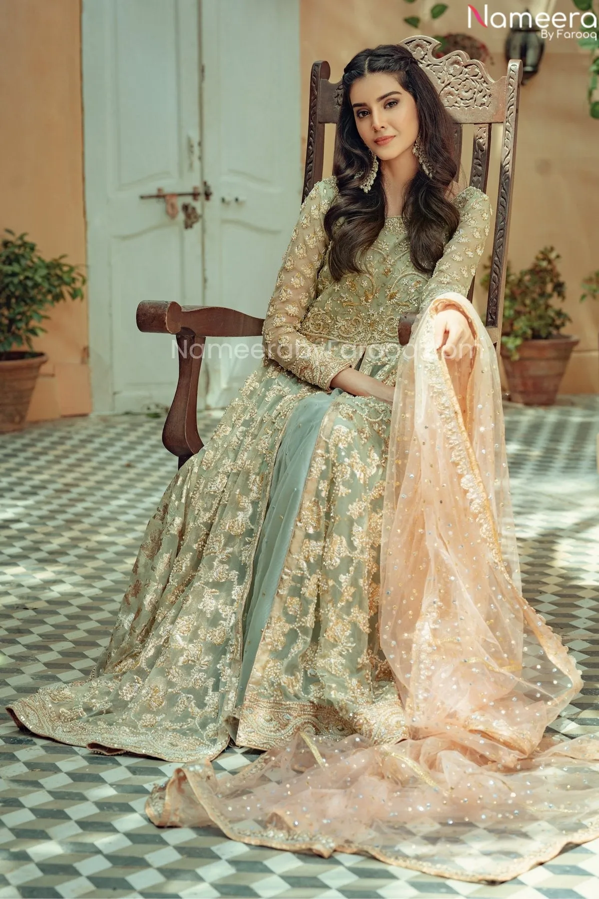 Green Bridal North Indian Lehenga Wedding Dress #BN1020