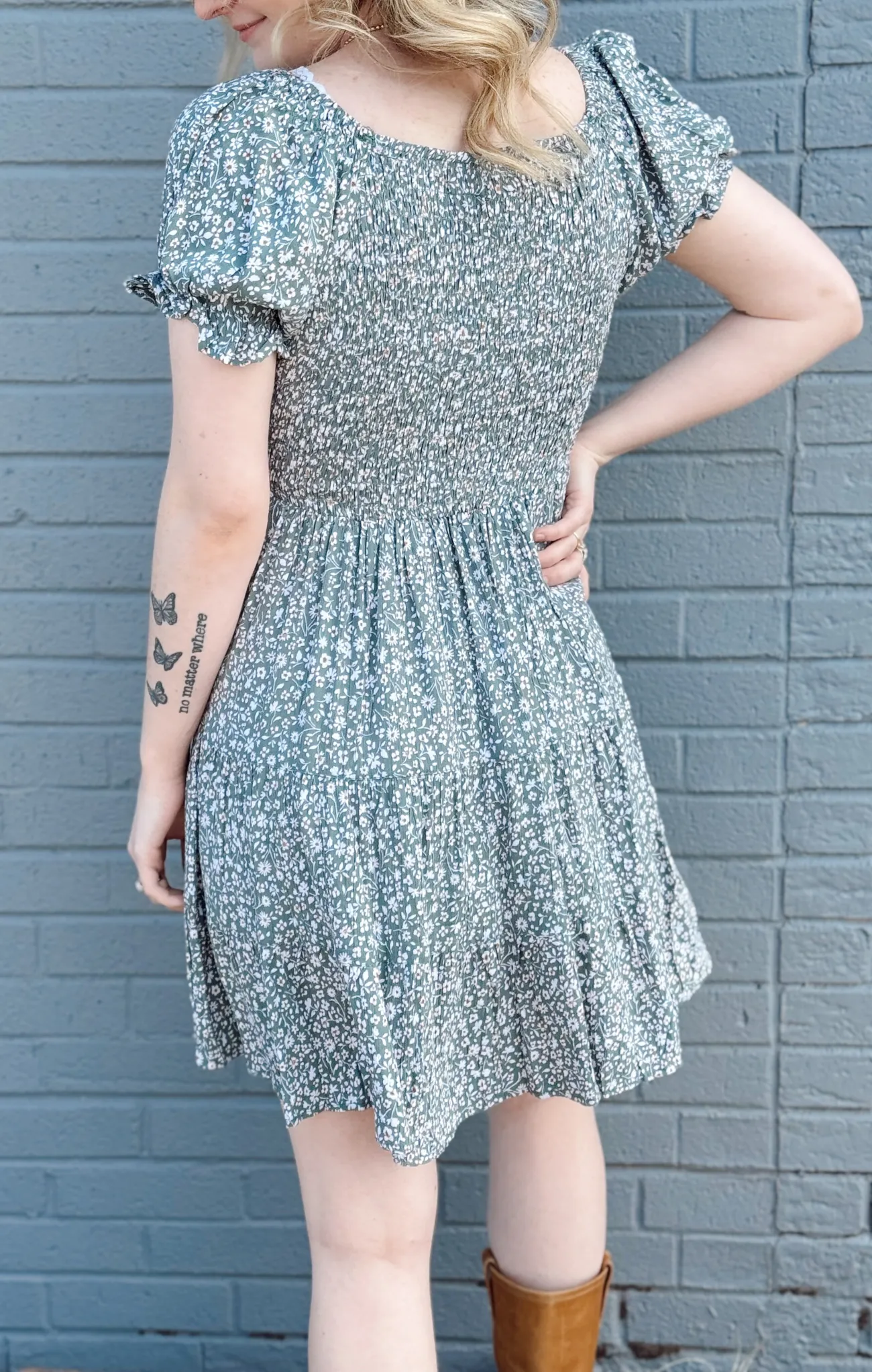 Green Ditsy Dress