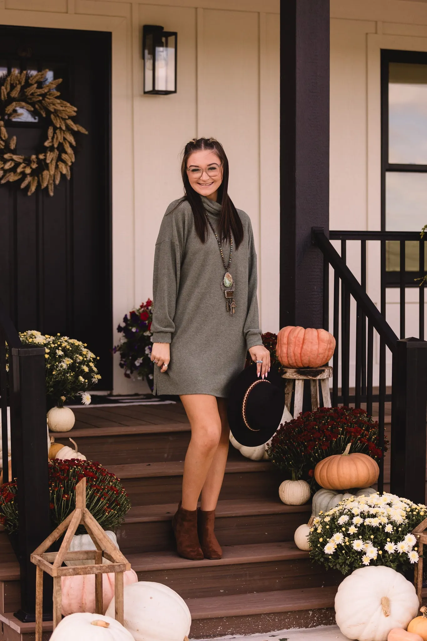 Hacci Cowl Neck Dress
