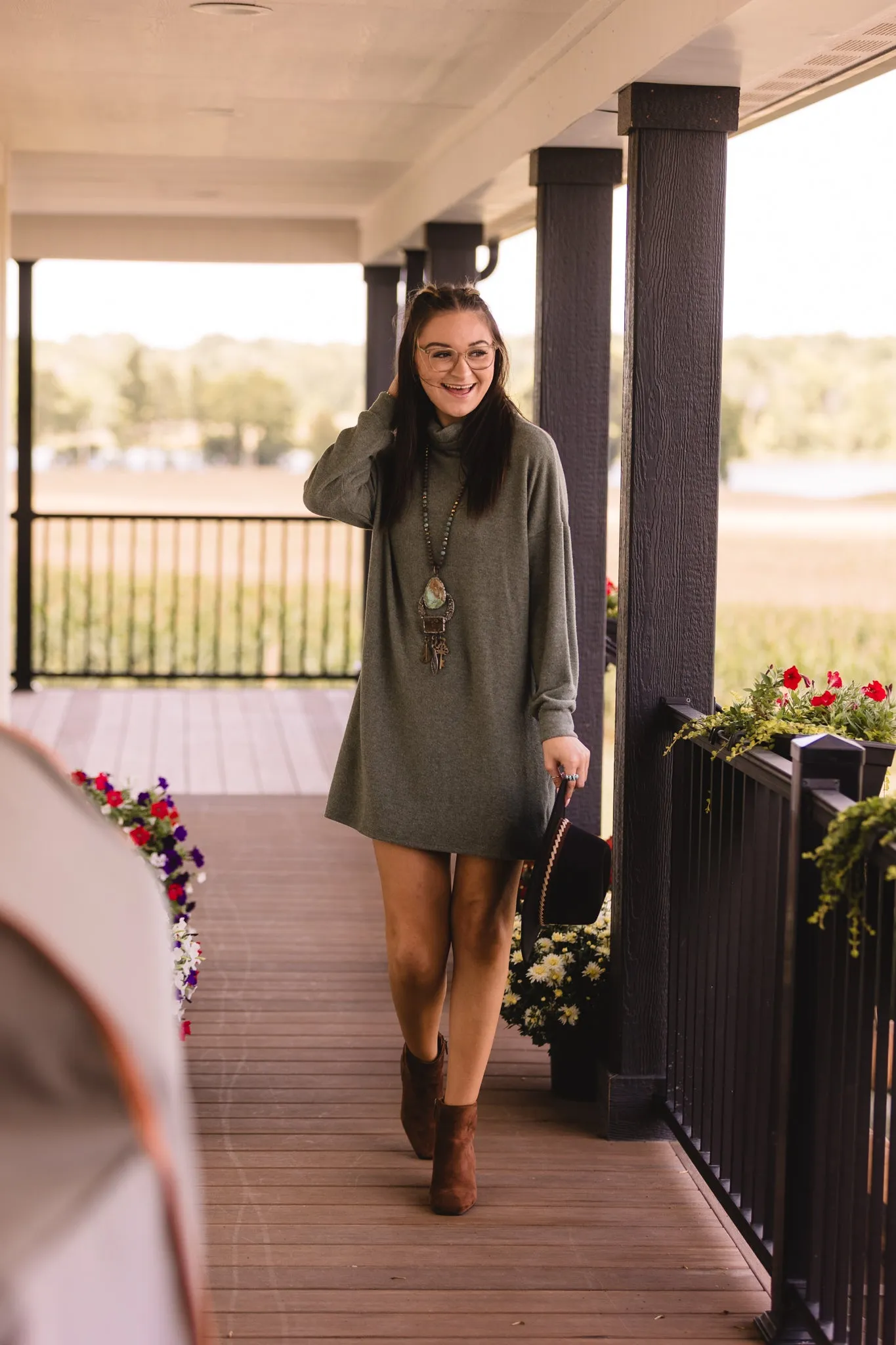 Hacci Cowl Neck Dress
