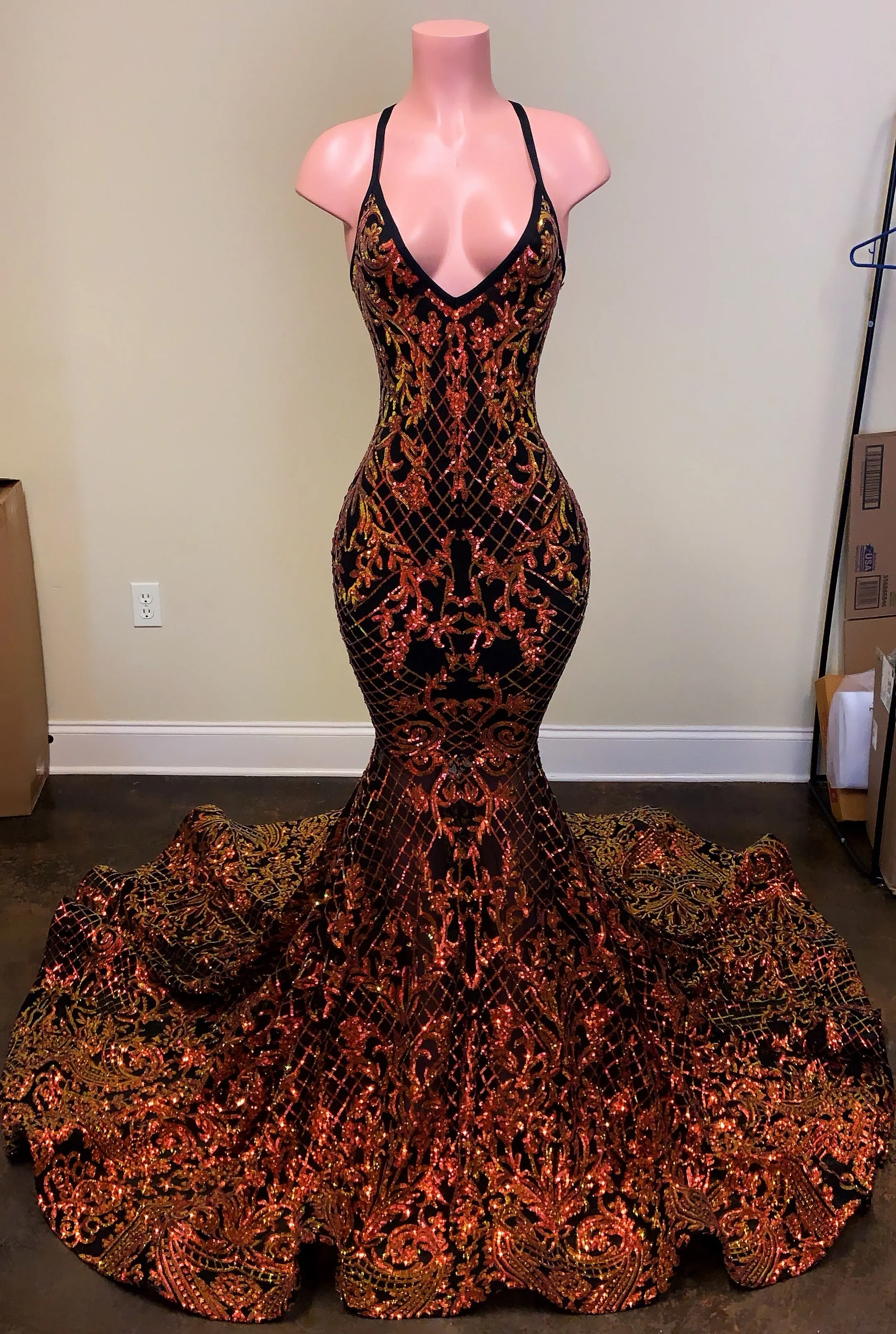 Halter Sequin Mermaid Gown