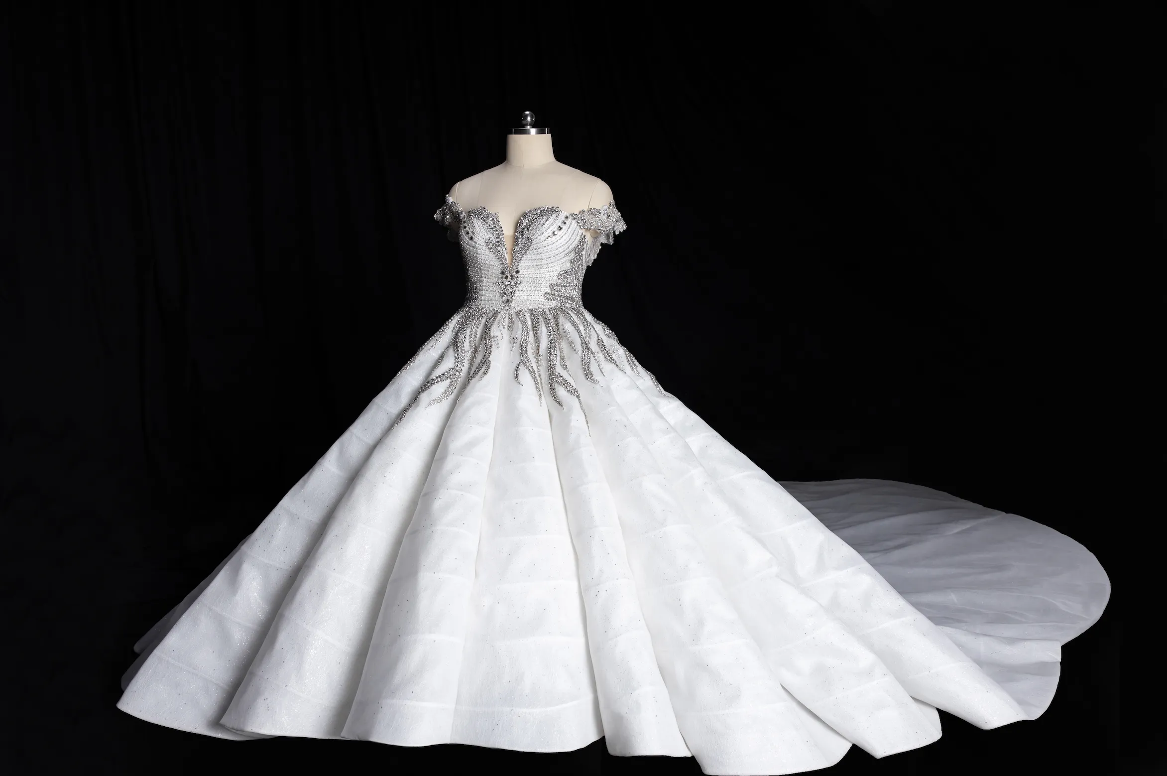Haute Couture Ball Gown Wedding Dress with Swarovski Crystals (#SHARMAINE)