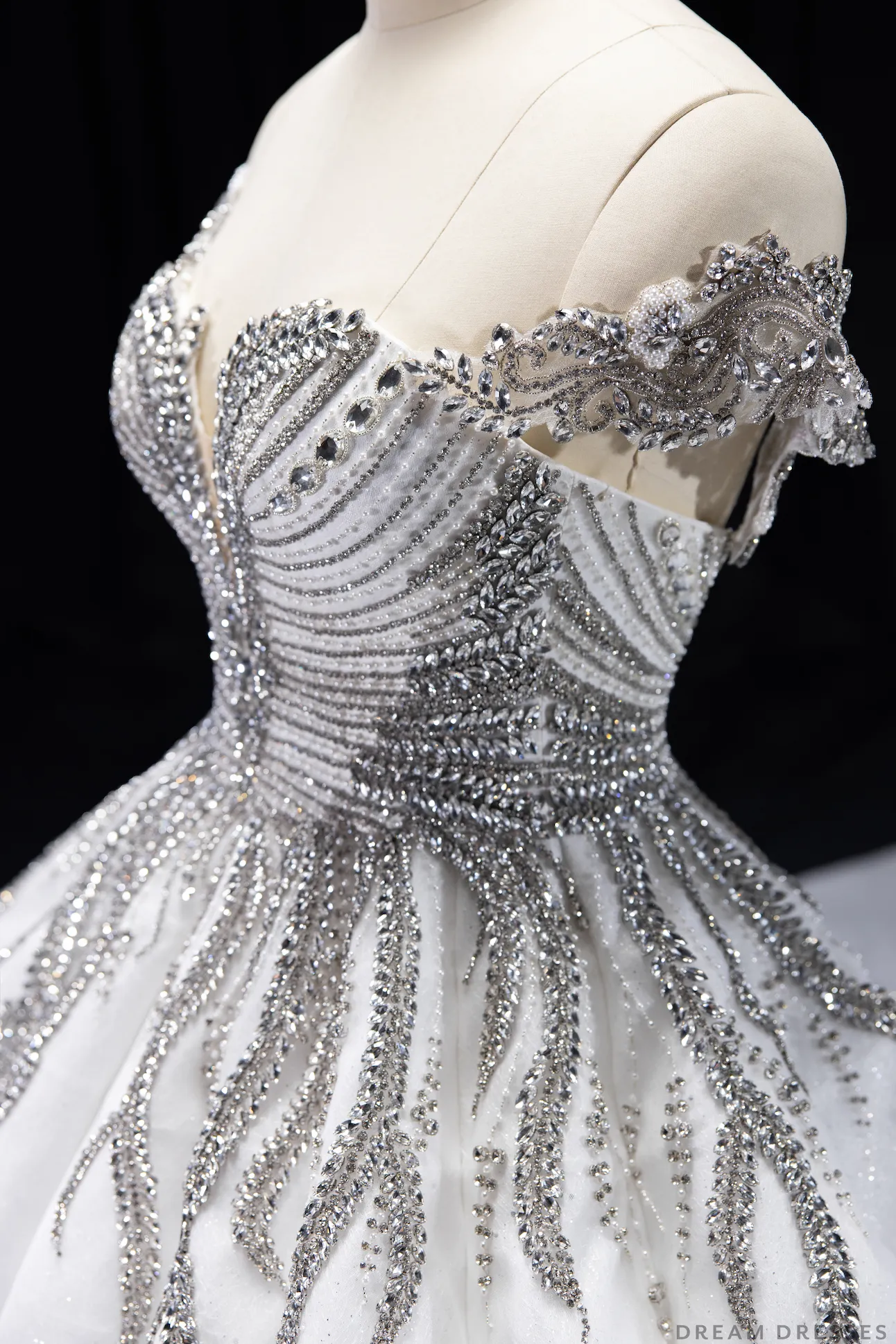 Haute Couture Ball Gown Wedding Dress with Swarovski Crystals (#SHARMAINE)