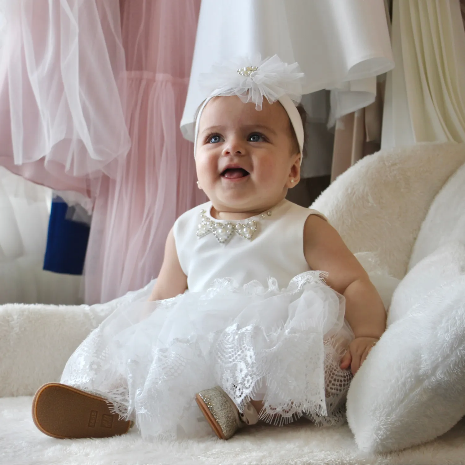 Hearts & Pearls Baby Dress