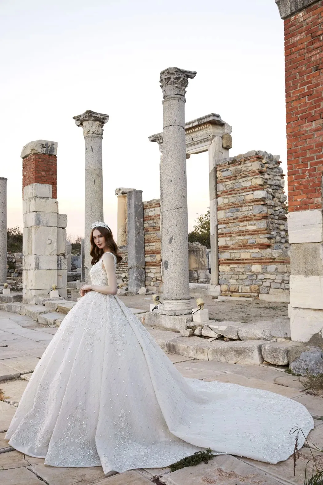 Heavily Embellished Ivory Bridal Gown Wedding Dress