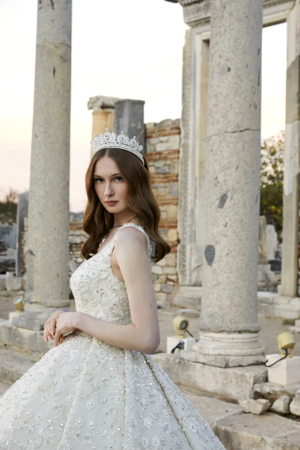 Heavily Embellished Ivory Bridal Gown Wedding Dress