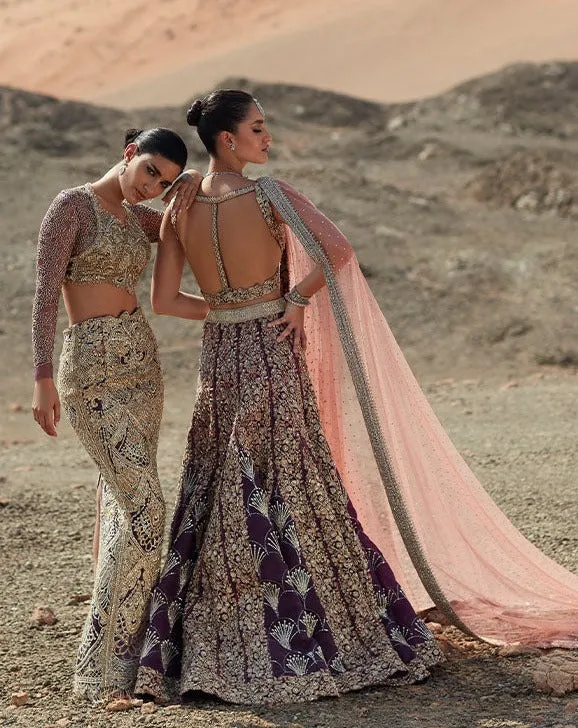 Heavy Purple Lehenga Choli Gown Indian Bridal Wear