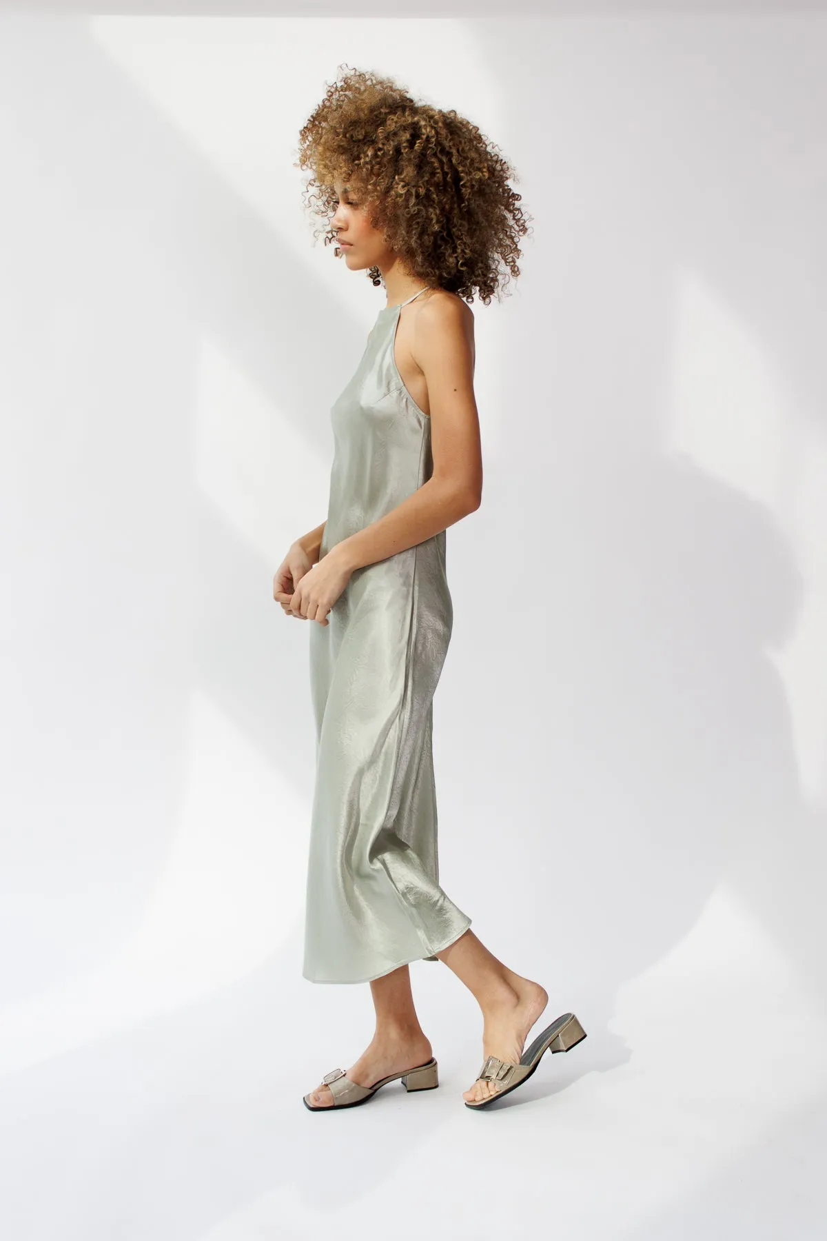 High Neck Bias Dress