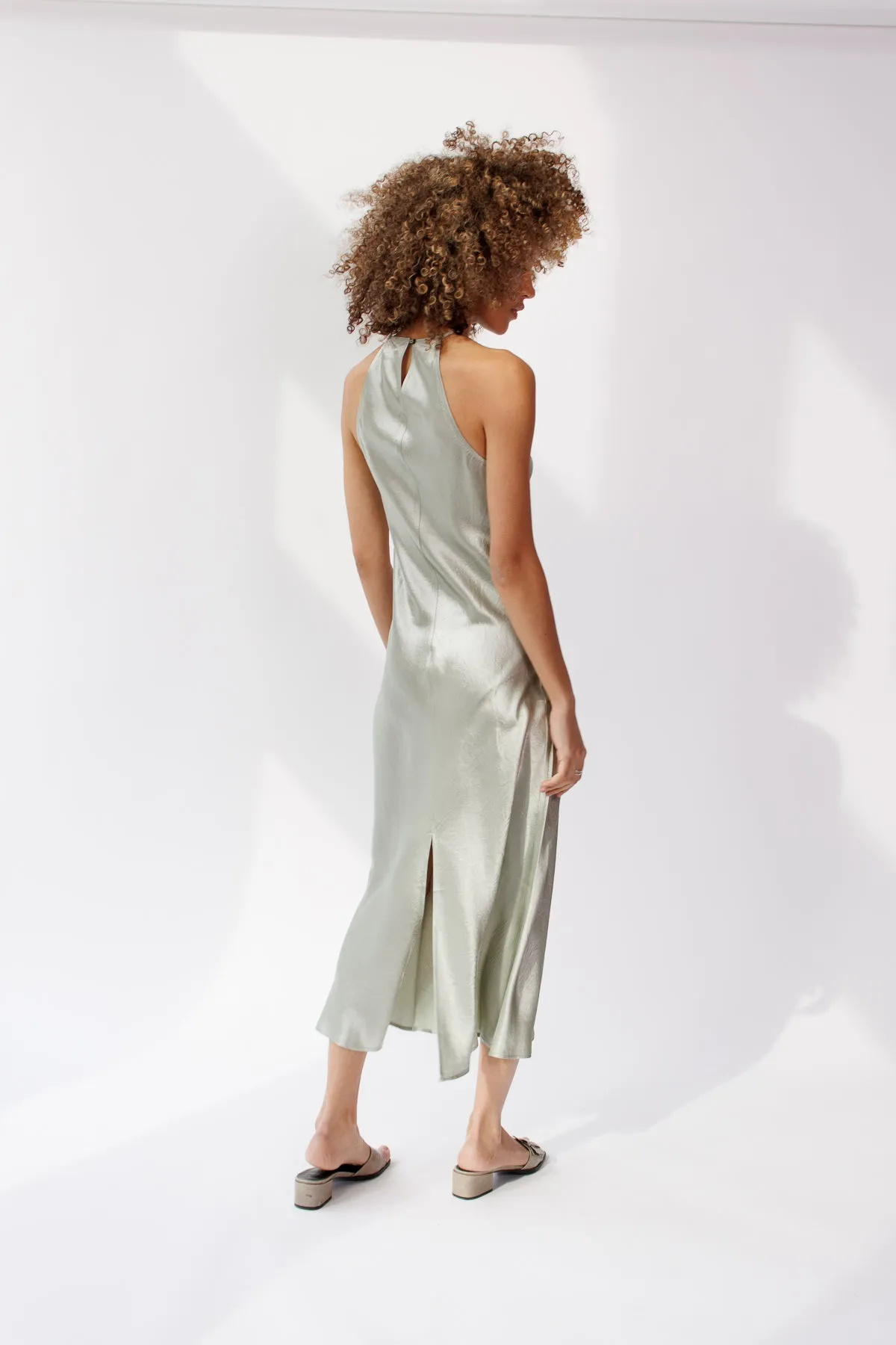 High Neck Bias Dress