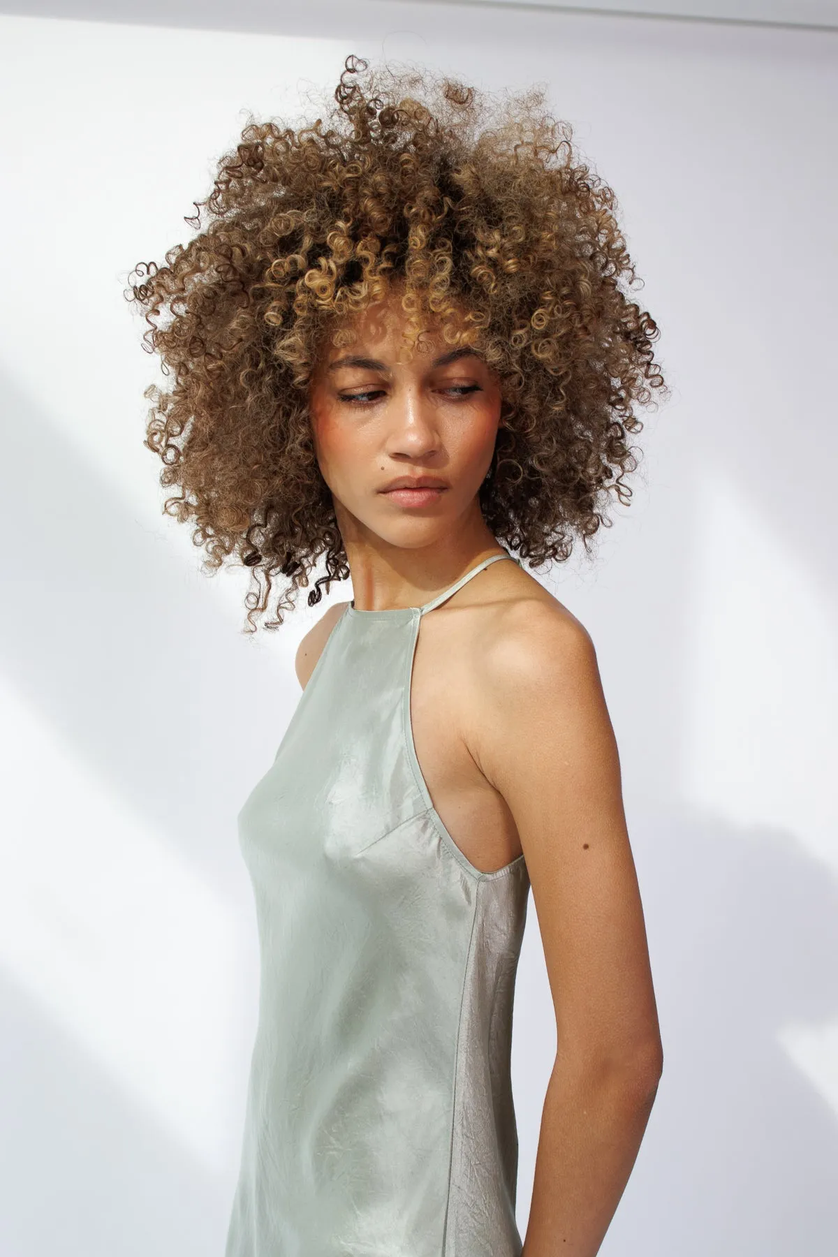 High Neck Bias Dress