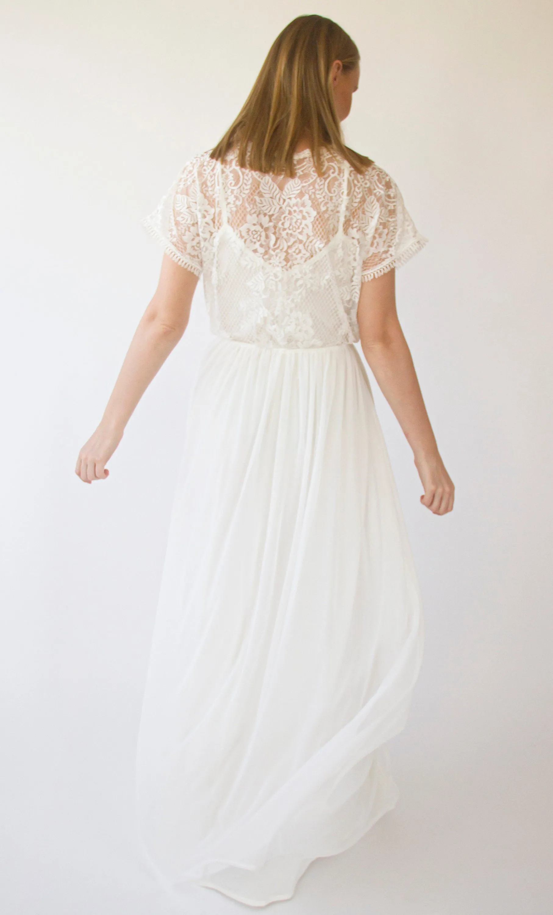 Illusion Neckline dress #1412