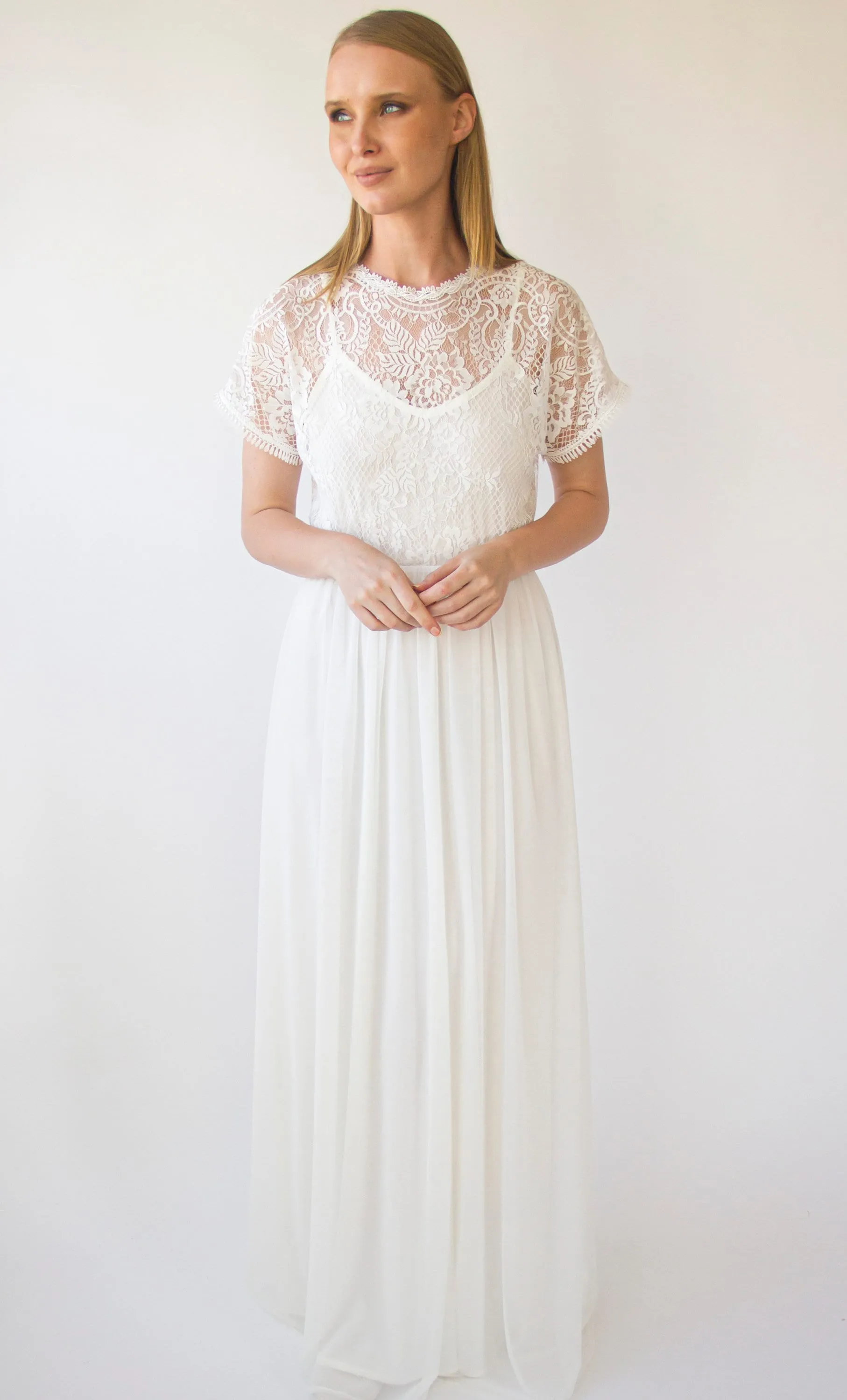 Illusion Neckline dress #1412