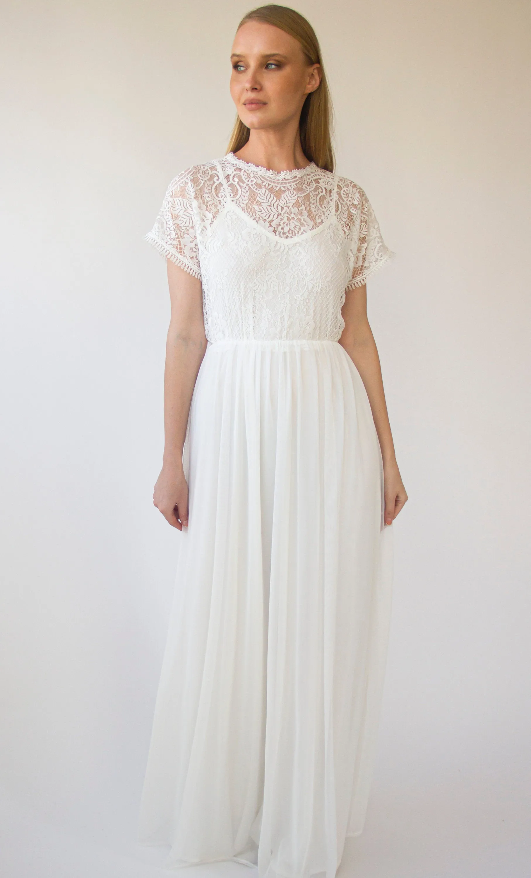 Illusion Neckline dress #1412