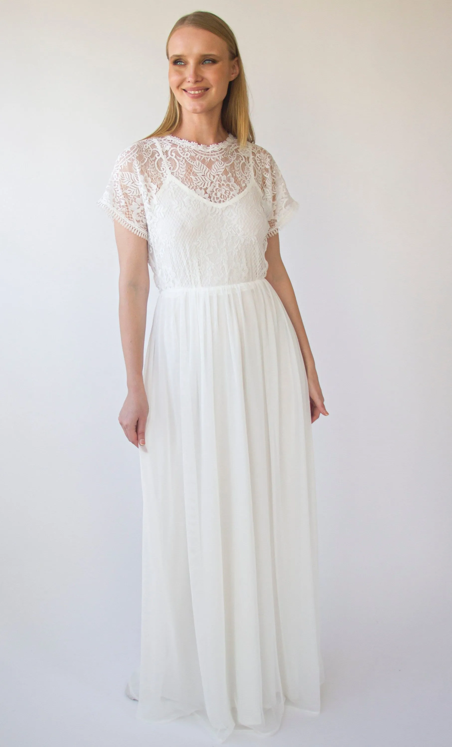 Illusion Neckline dress #1412