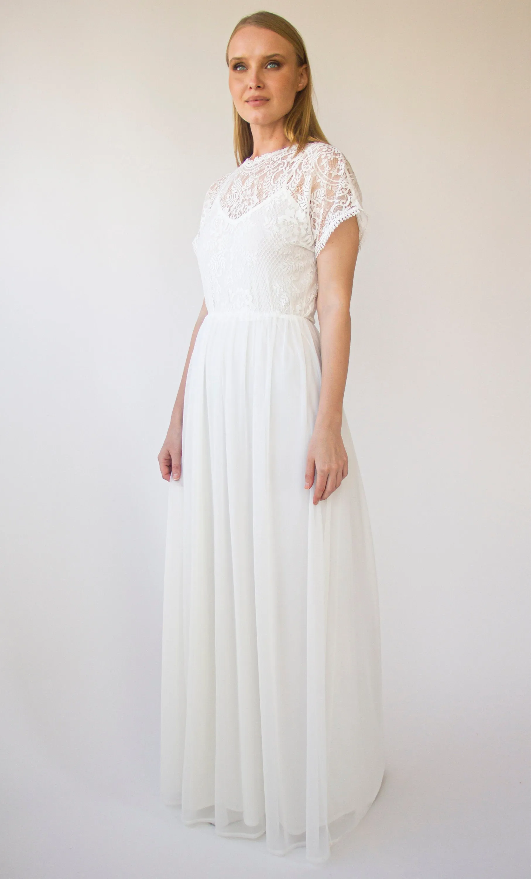 Illusion Neckline dress #1412