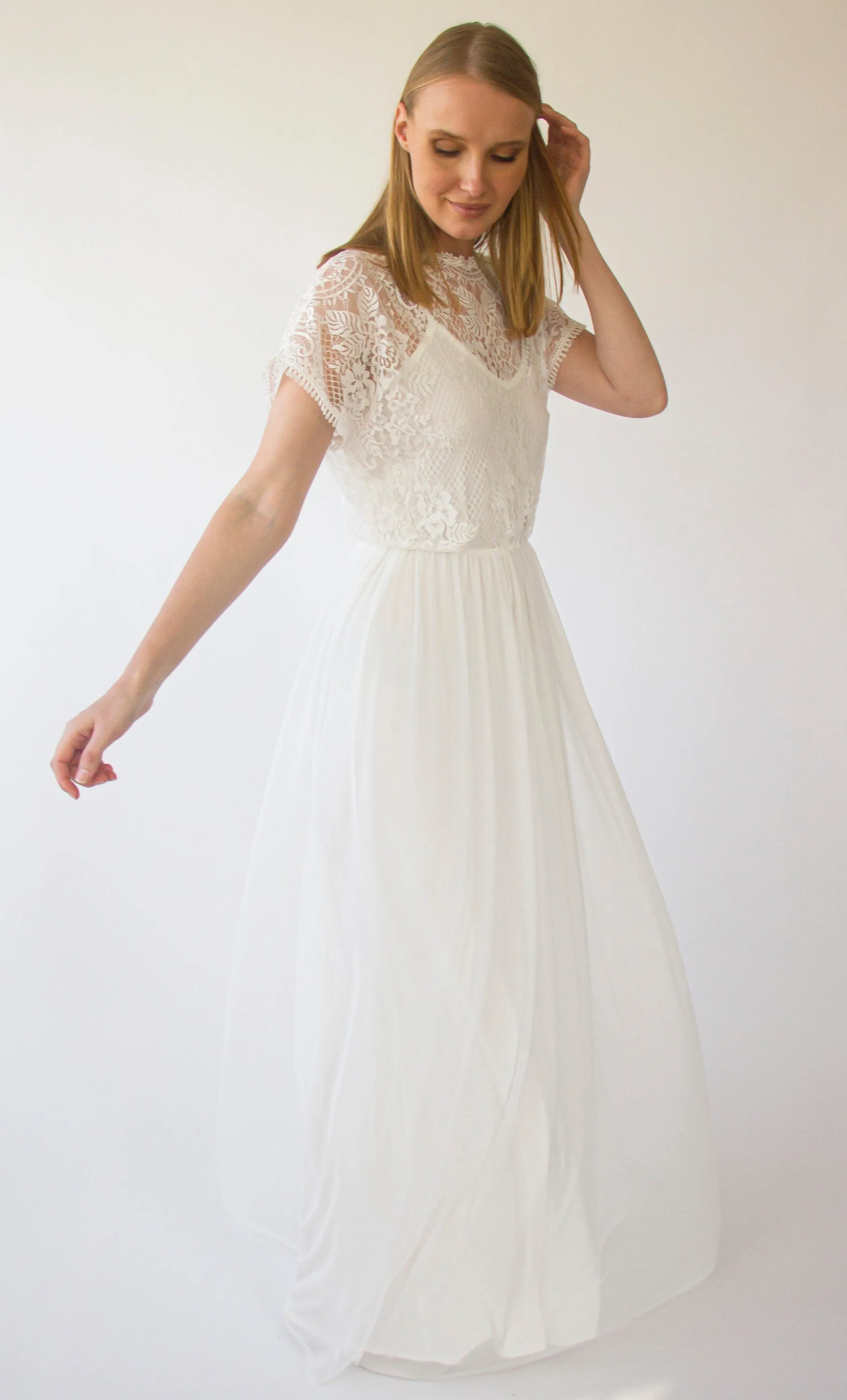 Illusion Neckline dress #1412