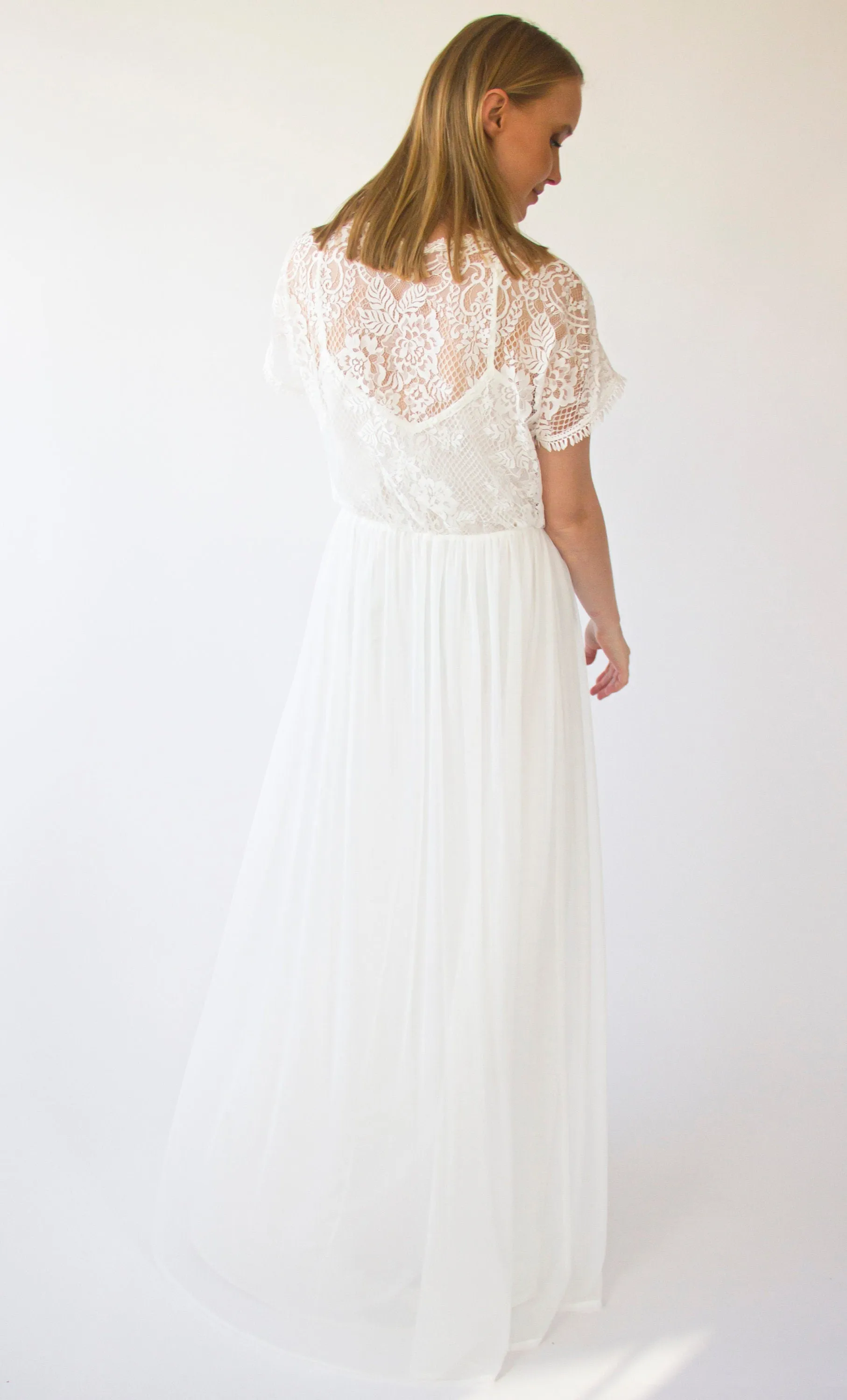Illusion Neckline dress #1412