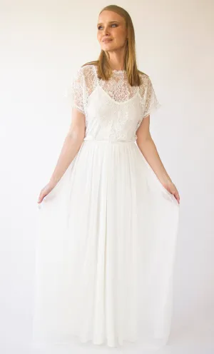 Illusion Neckline dress #1412