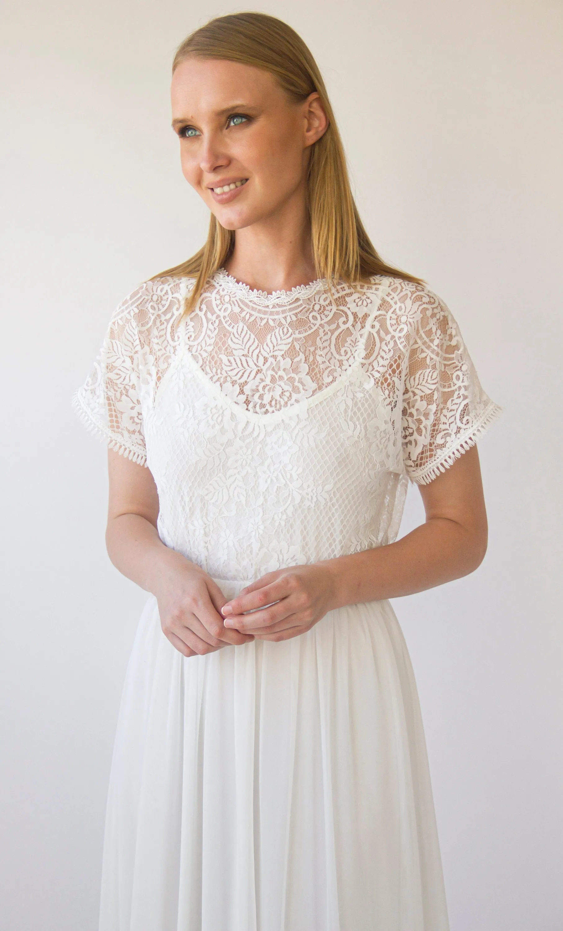 Illusion Neckline dress #1412