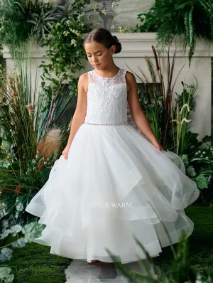 Illusion Neckline Horsehair Dress ES02