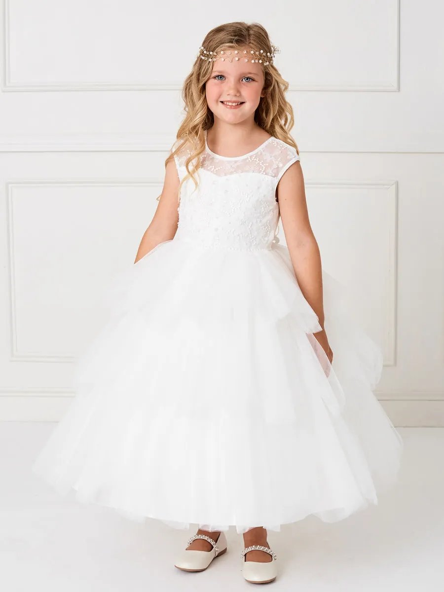 Illusion Neckline Tulle Dress 5791