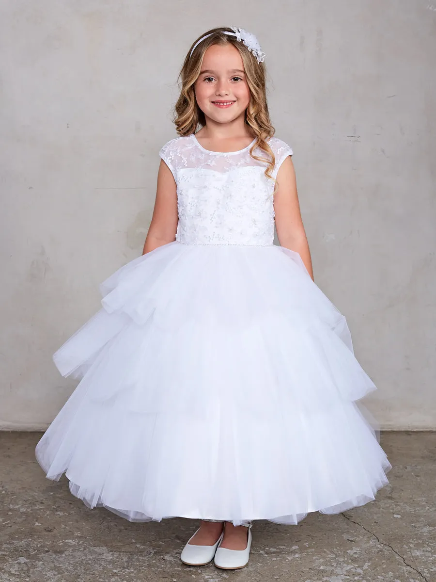 Illusion Neckline Tulle Dress 5791
