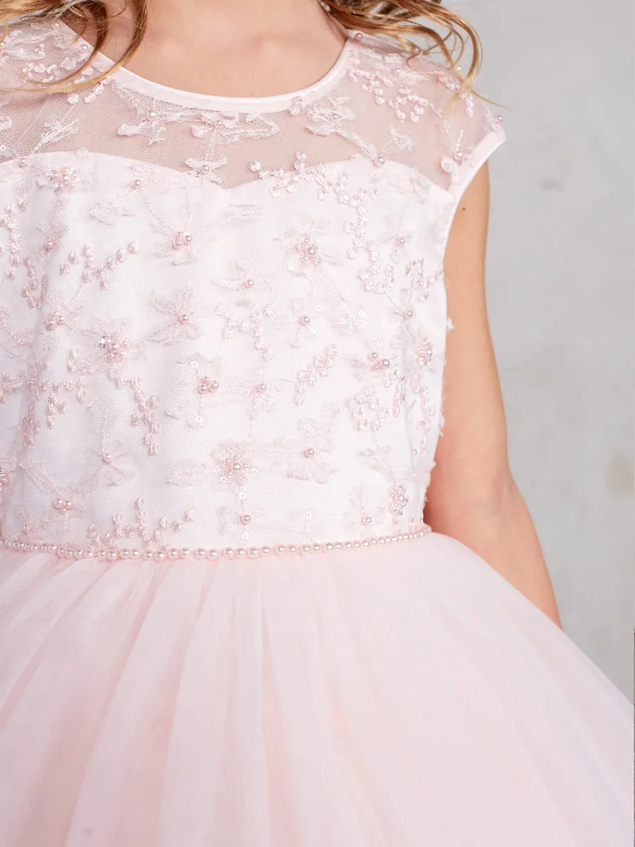 Illusion Neckline Tulle Dress 5791