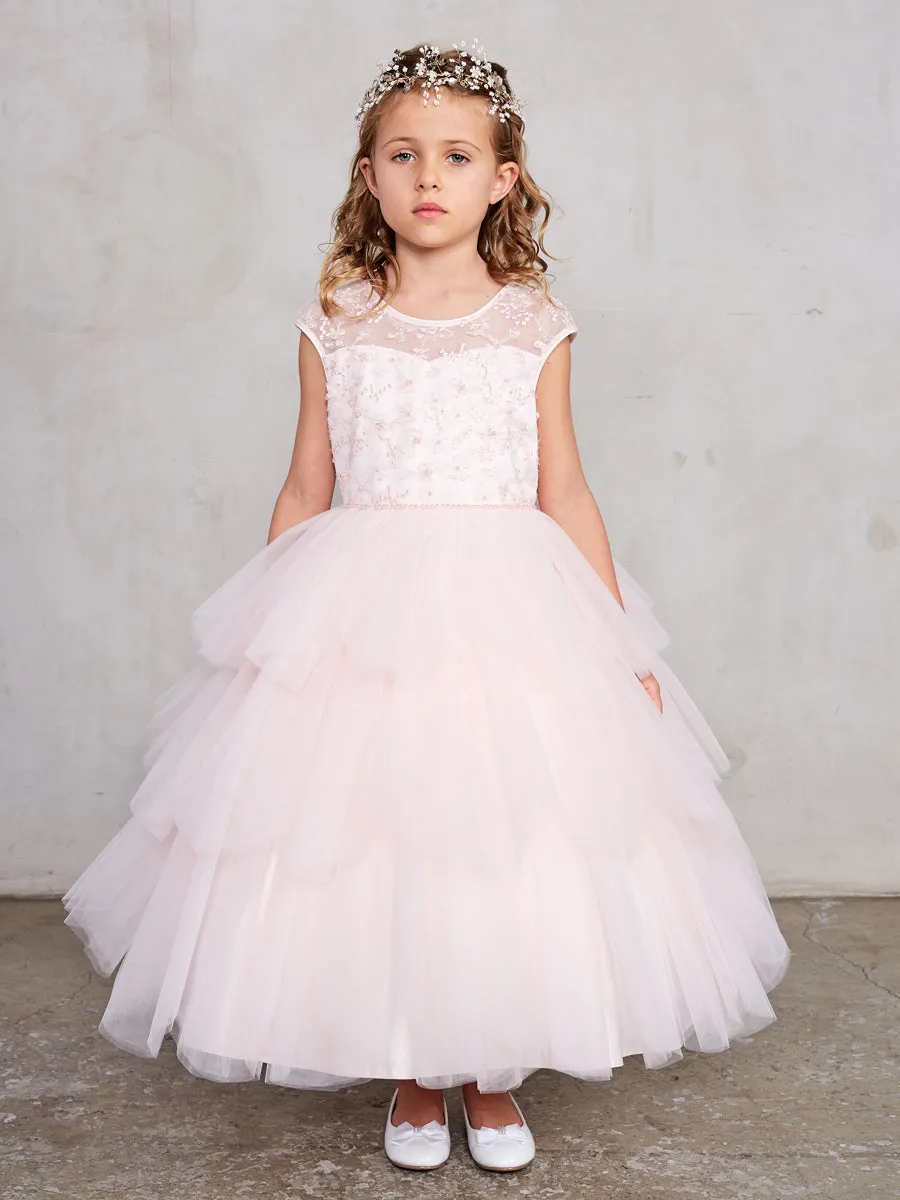 Illusion Neckline Tulle Dress 5791