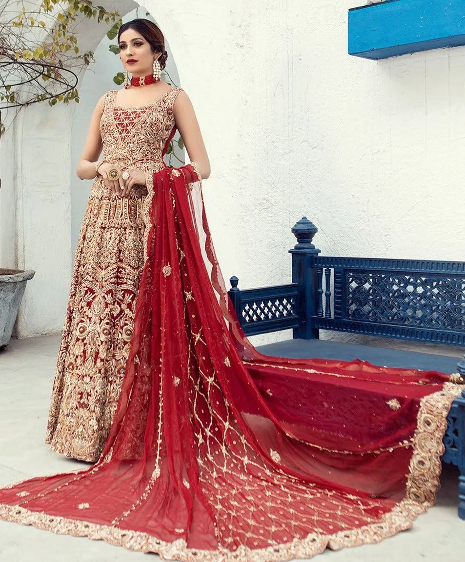 Indian Gold Red Lehenga Combination for Bridal #BN1212