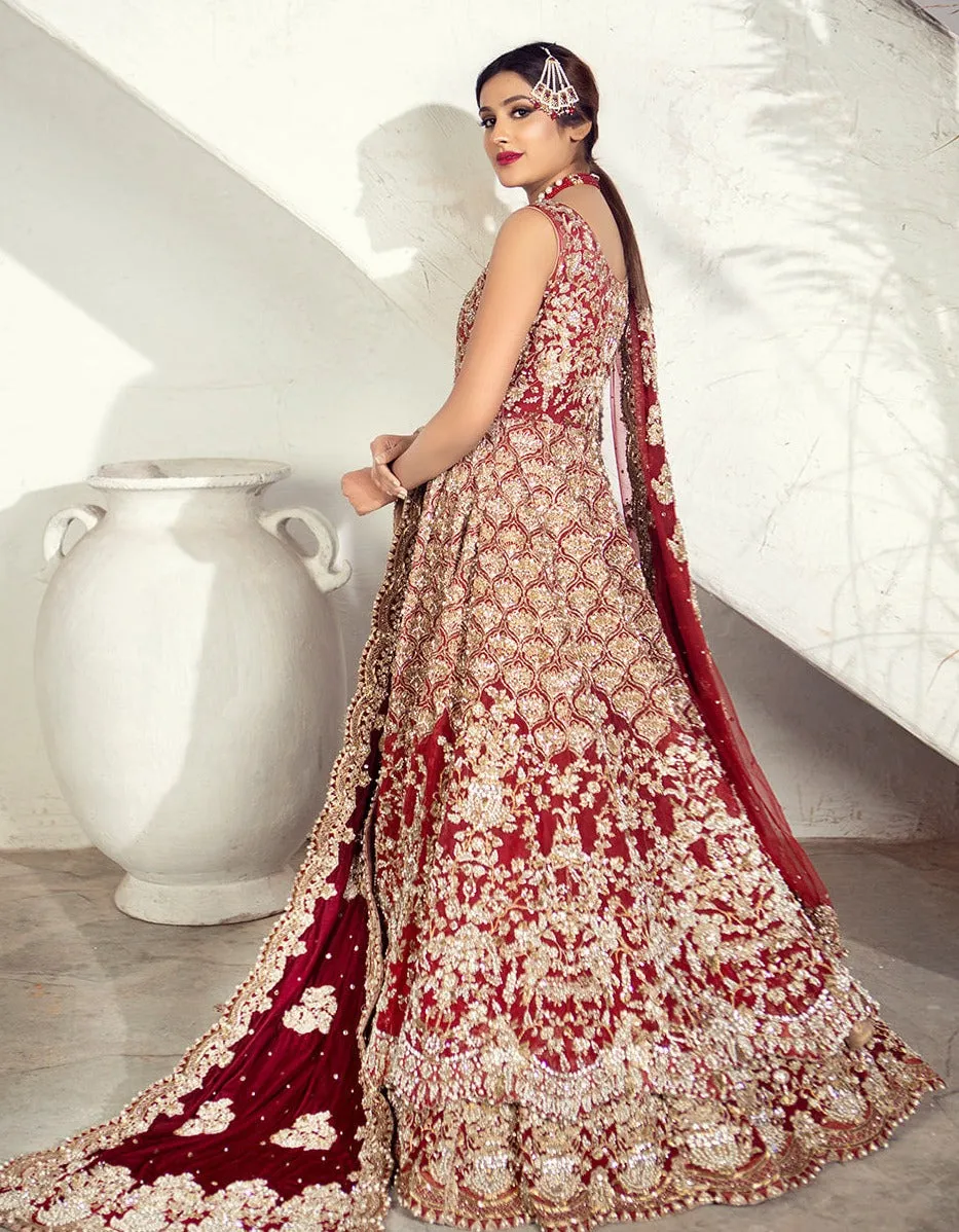 Indian Gold Red Lehenga Combination for Bridal #BN1212